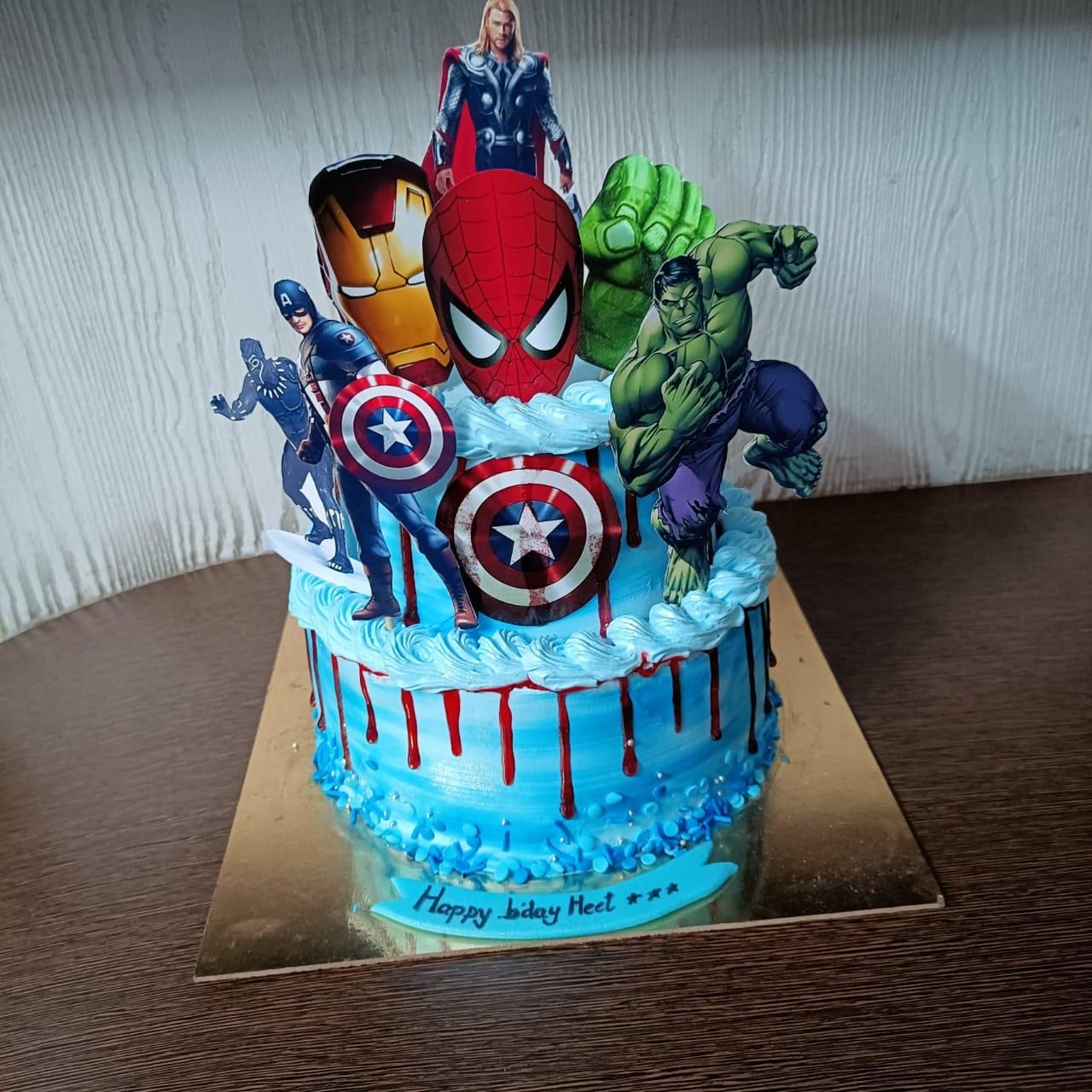 Amazon.com: Super Hero AVENGERS Black Panther Themed Birthday Cake Topper  Featuring Black Panther and Decorative Accessories : Grocery & Gourmet Food